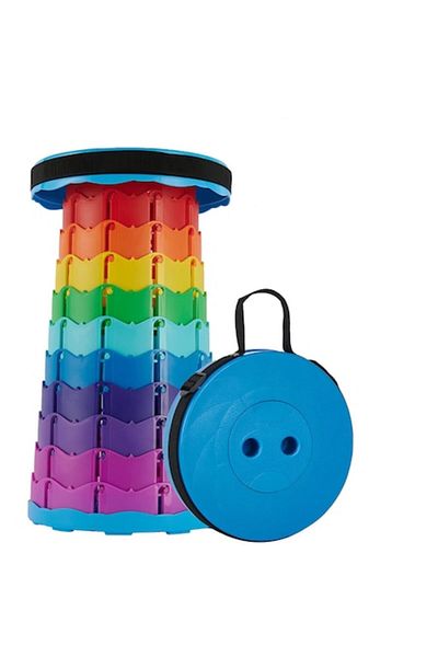 Rovitech Taburet pliabil, Pentru camping, 45cm, 150Kg, Multicolor