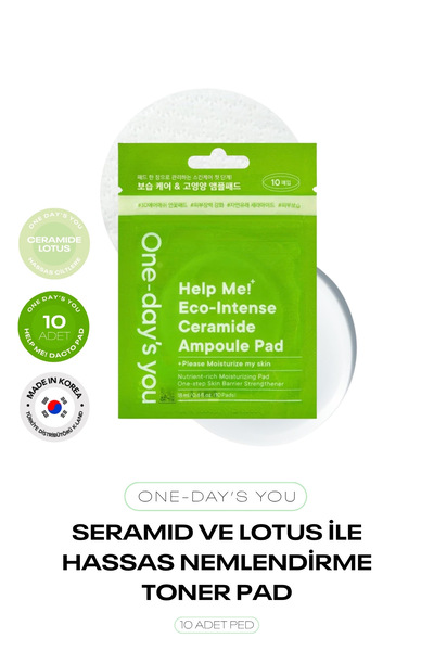 ONE DAYS YOU Seramid ve Lotus Özü İçeren Nemlendirici 10’lu Tonikli Ped One D...