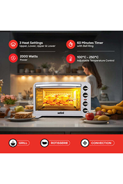 Sanford Sanford Convection Oven with Rotisserie, 60-Minute Timer, and Adjustable Temperature Control SF5620EO