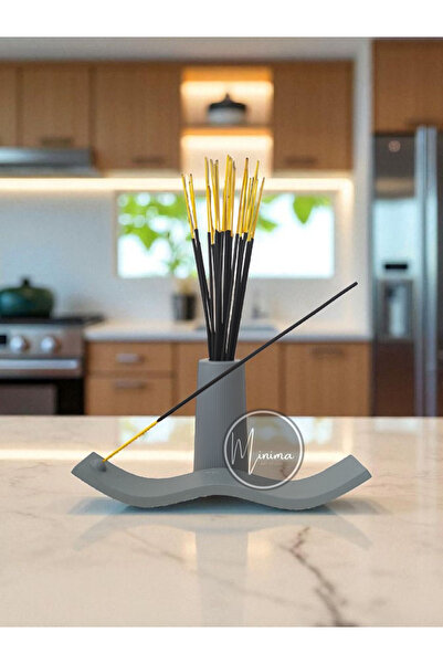 Minima Art Studio Lunavia Dalga Form Gri Tütsü Seti – Gri (2 Parça) Tütsülük ...