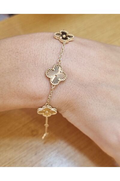 by milo jewellery 14 Ayar Kalemli Yonca Bileklik