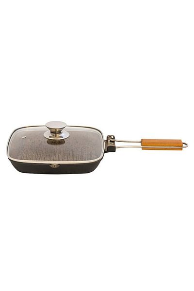 OEM Set 2 x Tigaie Grill din Aluminiu Grunberg, cu Capac, 28 cm