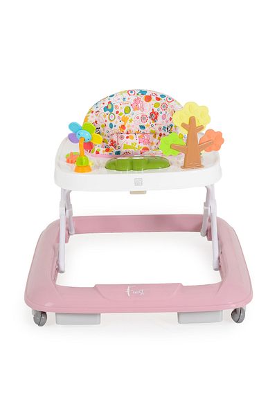 Moni Baby Walker 6 Months+ Forest Pink – Interactive Panel with Sounds and Melodies, 3 Adjustment Levels