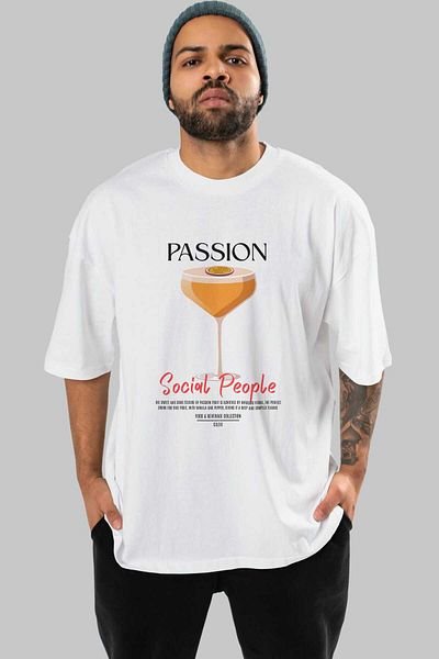 Ankhises Passion Cocktail Front Printed Oversize T-Shirt Men Women 100% Cotton Crew Neck Tshirt