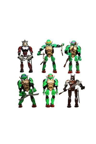 OEM Set 6 Figurine Robot Ninja Turtles, multicolor, 18 cm