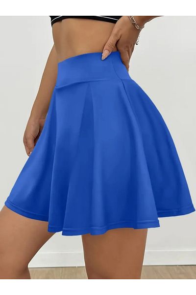 MAROVOAY High Waist Lycra Mini Flared Skirt