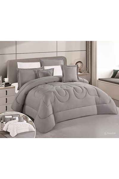 SNOOZYL مفرش سرير نفرين فخم ملكي سادة فندقي صيفي من المايكروفايبر مقاس 240*260 سم