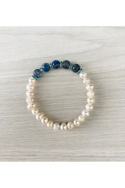 MK tasarım Real Pearl, Lapis Lazuli Stone Bracelet Mk100159