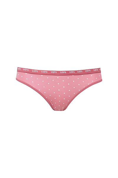 U.S. Polo Assn. Women's 3-Piece Slip Panties Set - Printed Dusty Pink Rose and Printed White Color
