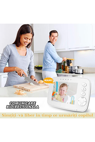 VisionHub Baby Monitor, VisionHub®, Wireless Video and Audio Monitoring System, 300 m Range, 3.2 inch Screen