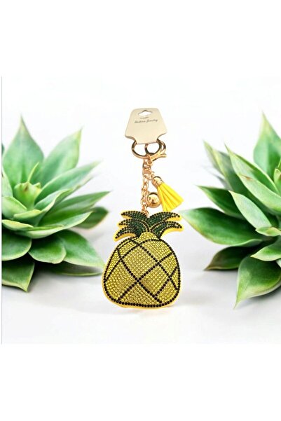 AKSESUARIM Pineapple Figured Stone Bag Ornament and Keychain