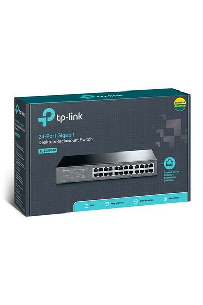 TP-LINK 24-Port Gigabit Desktop And Rackmount Switch Black/Silver