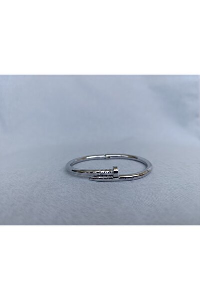 Ahsen Jewellery Kadın Rodyum Kaplama  Model Çivi Bileklik Kelepçe