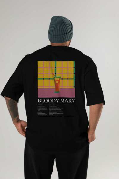 Ankhises Bloody Mary Cocktail Series Back Printed Oversize T-shirt Ανδρικό Γυ...