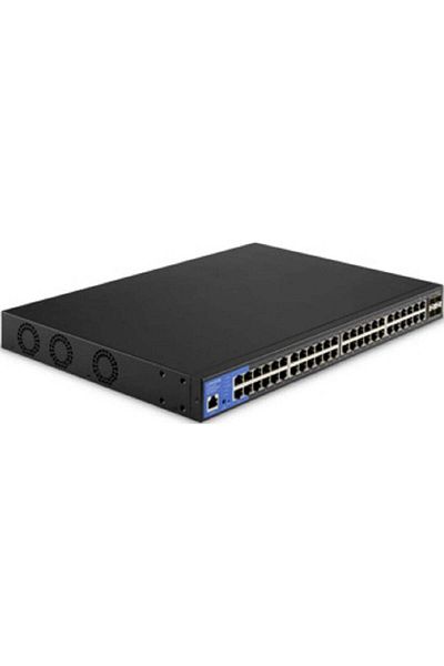 Linksys 48-Port Managed Gigabit PoE+ Switch, 10G SFP+ Uplink Ports, Integrated Power over Ethernet P
