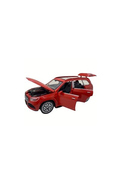 OEM Mașinuță mecanică din metal, tip Mercedes Benz, lumini și sunete, uși mobile, roșie, 16 cm