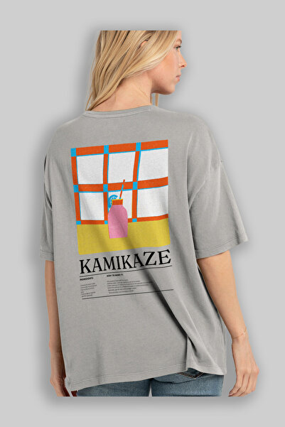 Ankhises Kamikaze Cocktail Series Back Printed Oversize T-Shirt Men Women 100% Cotton Crew Neck Tshirt