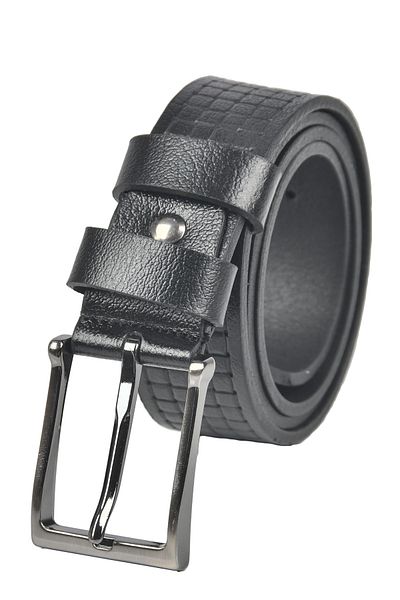 DeepSEA Men's Black Genuine Leather 3.5 cm Classic Belt Original Leather Belt 2502649