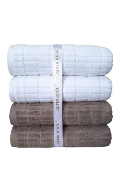 Özdilek Land Towel 4 Pieces-White Beige
