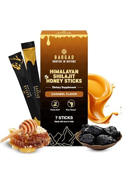 Bargad أعواد شيلاجيت الهيمالايا النقية مع العسل العضوي والكراميل (7 قطع)