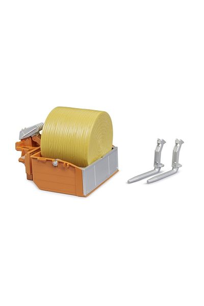 Bruder - Tractor Accessories Loading Box Forks And A Round Bale