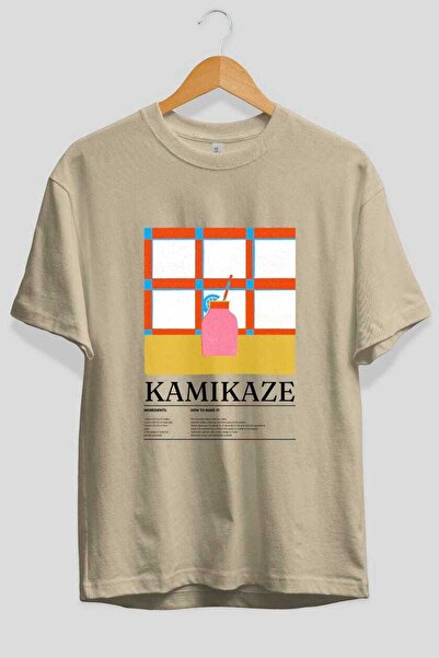 Ankhises Καμικάζε κοκτέιλ μπροστά Μπλουζάκια με στάμπα Oversize Ανδρικά Γυναικεία Βαμβακερά μπλουζάκια με λαιμόκοψη