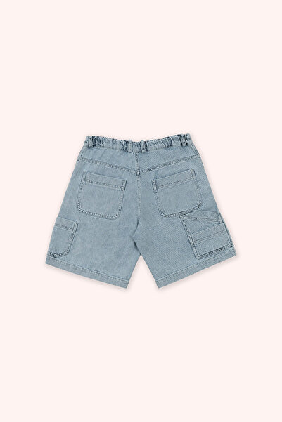 Panço Erkek Çocuk Mavi Rahat Kesim Kot Şort