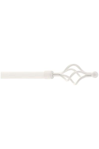 AWF AL WADI FURNITURE Roman Extendable Curtain Rod, Metal Single Rod Window Treatment Rod Drapery Rod WHITE, 110 – 200 cm