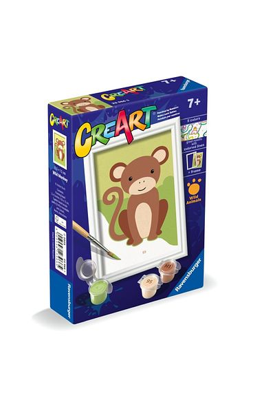RAVENSBURGER - Create Painting By Numbers For Kids Wild Monkey