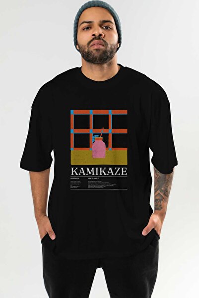 Ankhises Tricou supradimensionat cu imprimeu în față Kamikaze Cocktail Bărbaț...