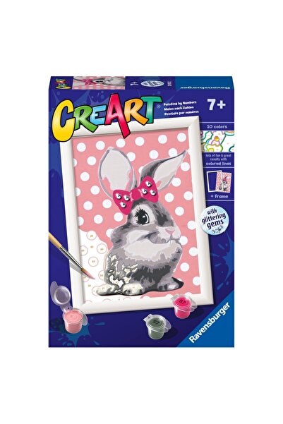 RAVENSBURGER - CreArt pictura pe numere pentru copii iepuras cu funda