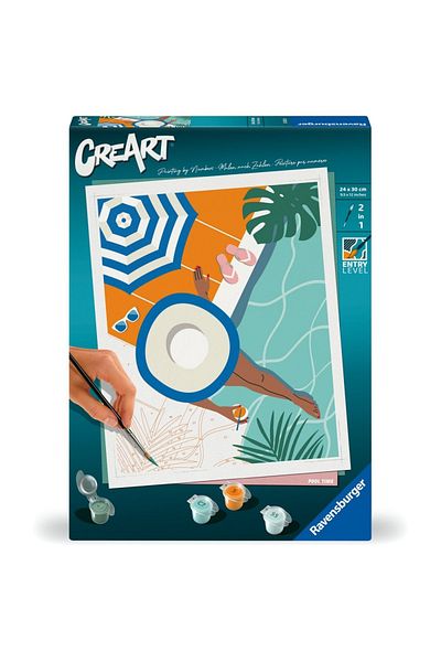 RAVENSBURGER - Creart Painting By Numbers For Adults Relaxing Moments At The Pool