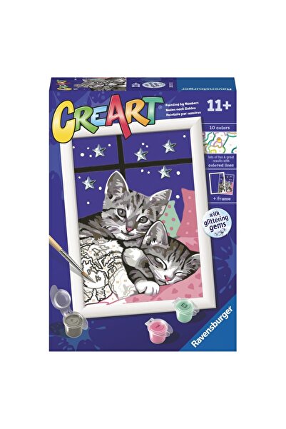 RAVENSBURGER - CreArt pictura pe numere pentru copii pisicute somnoroase cu p...