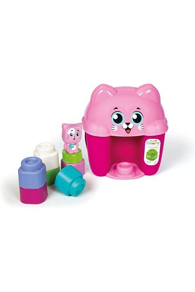 CLEMENTONI - Jucarie educationala Soft Clemmy cos Pisicuta cu cuburi de constructie moi si lavabile