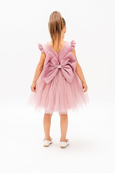Eray Kids Girls' Tulle Evening Dress Butterfly Sleeves Stone Detail Satin Puffy Birthday Dress 3-6 Years