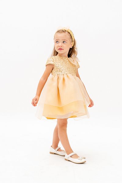 Eray Kids Girls' Dress Tulle Dress with Bow Fluffy Short Sleeve Party Evening Dress 9-24 Months