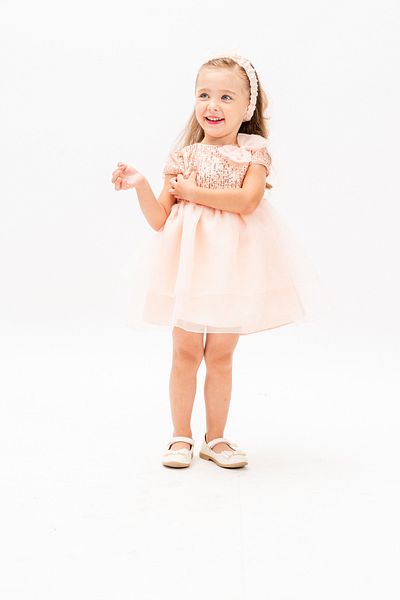 Eray Kids Girls' Dress Tulle Dress with Bow Fluffy Short Sleeve Party Evening Dress 9-24 Months