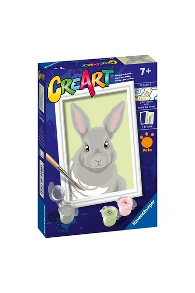 RAVENSBURGER - Creart Paint By Numbers For Kids Gray Bunny