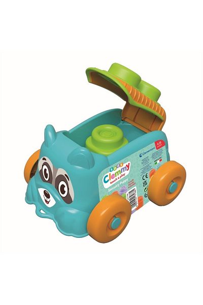 CLEMENTONI - Educational toy Soft Clemmy blue puppy with soft cubes