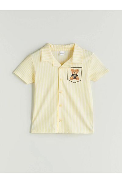 LC Waikiki طقم بيجامة للأولاد من LCW Kids Sari Bear Teddy مطبوع مع شورت