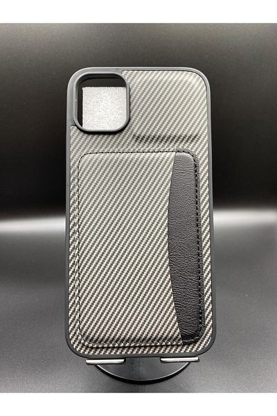 CPSTORE Samsung Galaxy S23 Ultra Compatible Premium Leather Wallet Card Holder Stand Carbon Detail Protective Case