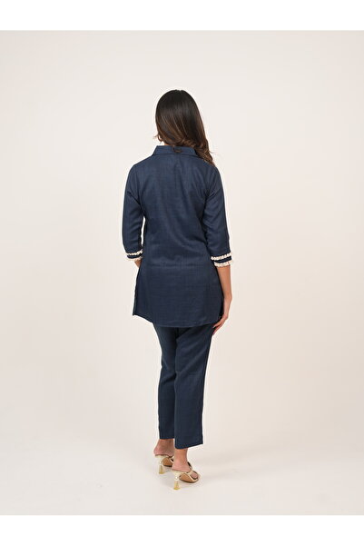 Lehar Navy Blue Embroidered & Sequinned Co-Ord Set