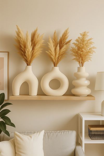 Minima Art Studio مجموعة مكونة من 3 مزهريات بوهيمية على الطراز الشمالي مقاس 15 سم (حجم كبير) مجموعة مزهريات بامباس من Pinterest