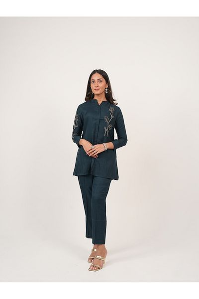 Lehar Midnight Blue Embellished Co-Ord Set