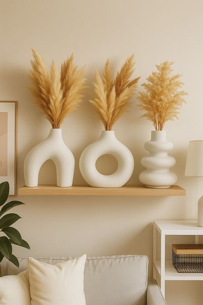 Minima Art Studio مجموعة مكونة من 3 مزهريات بوهيمية على الطراز الشمالي مقاس 15 سم (حجم كبير) مجموعة مزهريات بامباس من Pinterest