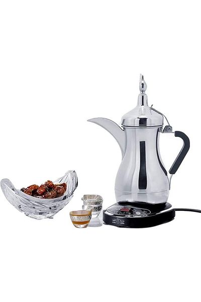 Arab Dalla Dalla Al-Arab Electric Arabic Coffee Maker - JLS-170E, Stainless Steel, Silver