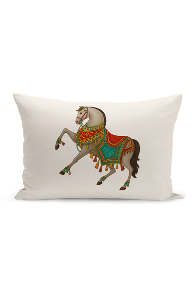 Bertille Home Classic Horse Series Double Sided Digital Printed Set of 3 Throw Pillow Covers (Horse)