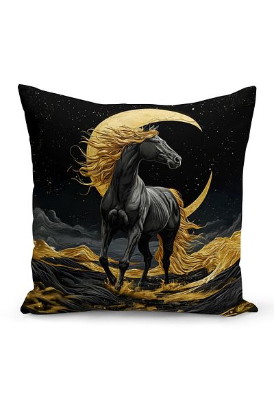 Bertille Home Classic Horse Series Double Sided Digital Printed Set of 3 Throw Pillow Covers (Horse)