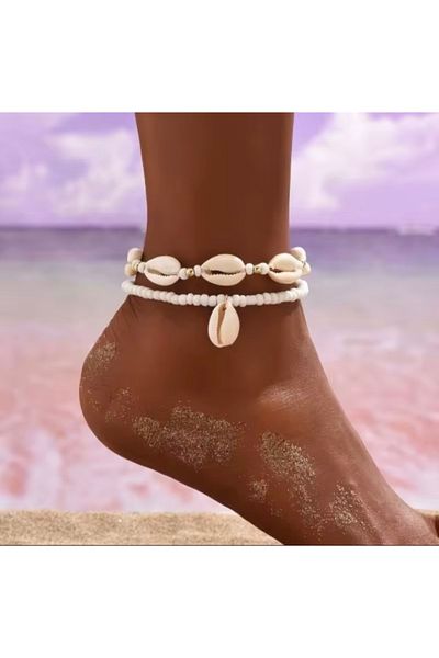 İPAR AKSESUAR Sea Shell 2-Piece Ankle Bracelet