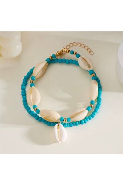 İPAR AKSESUAR Sea Shell 2-Piece Ankle Bracelet